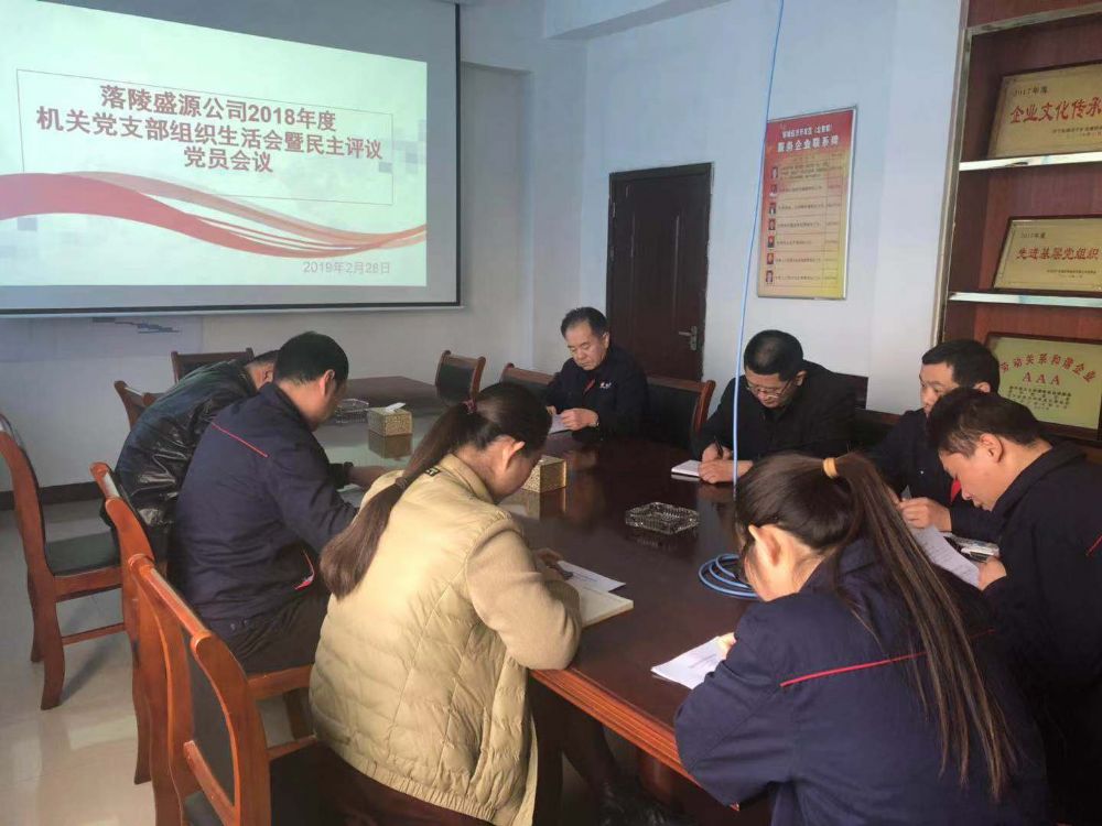 落陵盛源公司基层支部组织生活会辣味强见真章